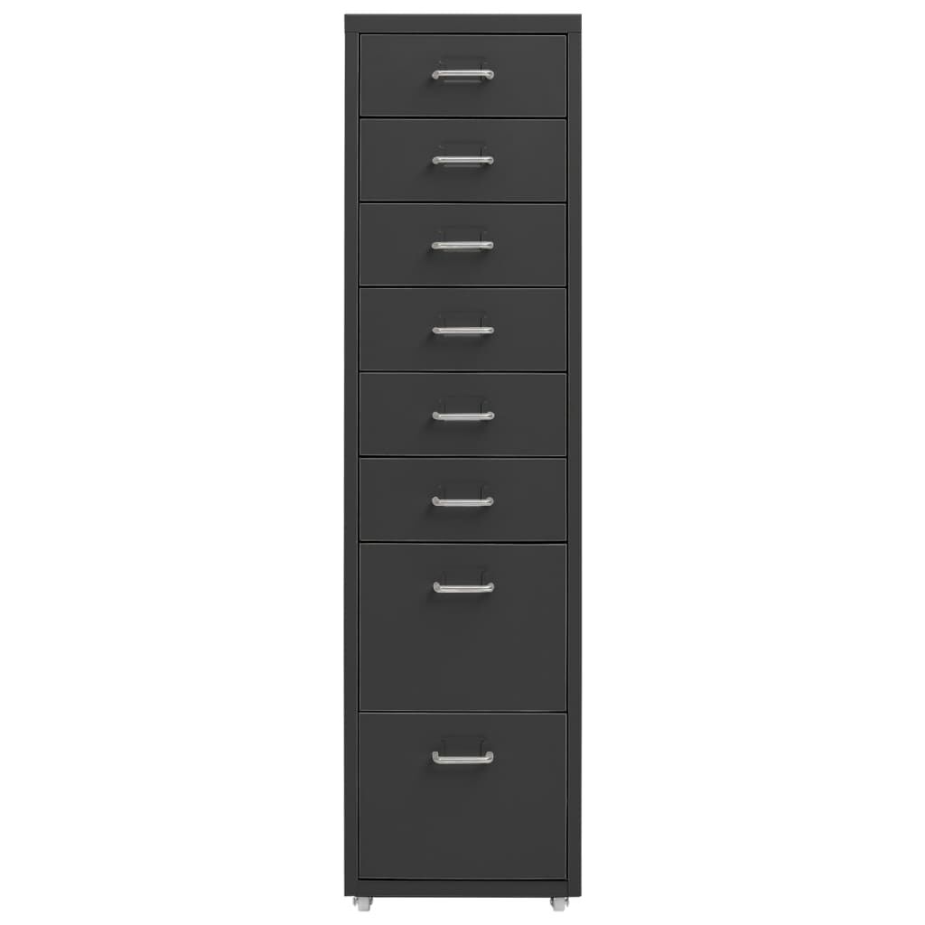 vidaXL Αρχειοθήκη Φορητή Ανθρακί 28 x 41 x 109 εκ. Μεταλλική