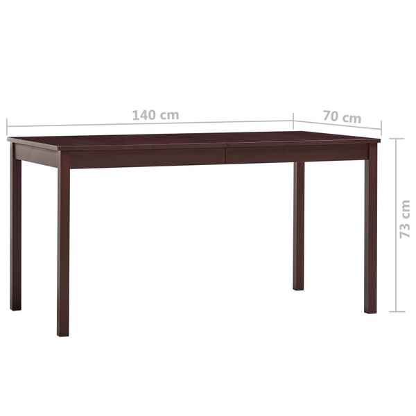 vidaXL Τραπεζαρία Σκούρο Καφέ 140 x 70 x 73 εκ. από Ξύλο Πεύκου