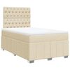 vidaXL Κρεβάτι Boxspring με Στρώμα Κρεμ 120x190 εκ. Υφασμάτινο