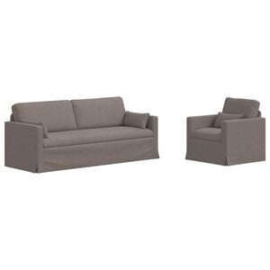 vidaXL &Sigma;&epsilon;&tau; &Kappa;&alpha;&nu;&alpha;&pi;έ 2 &tau;&mu;&chi;. Taupe ύ&phi;&alpha;&sigma;&mu;&alpha;
