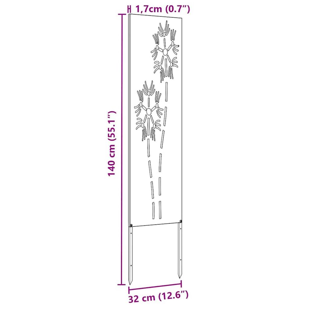 vidaXL Διακοσμητική Πλάκα Κήπου Άλλο Λευκό 32 x 140 εκ