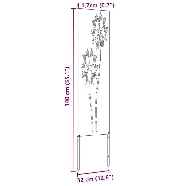 vidaXL Διακοσμητική Πλάκα Κήπου Άλλο Λευκό 32 x 140 εκ