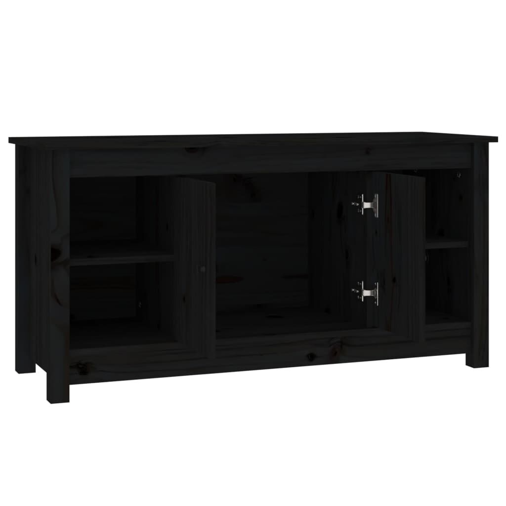vidaXL Έπιπλο Τηλεόρασης Μαύρο 103x36,5x52 εκ. από Μασίφ Ξύλο Πεύκου