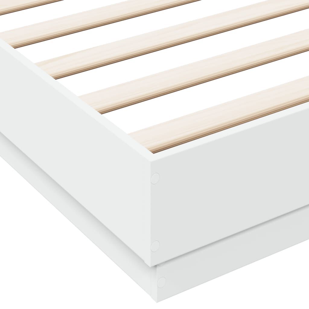 vidaXL Πλαίσιο Κρεβατιού με LED Λευκό 200 x 200 εκ.