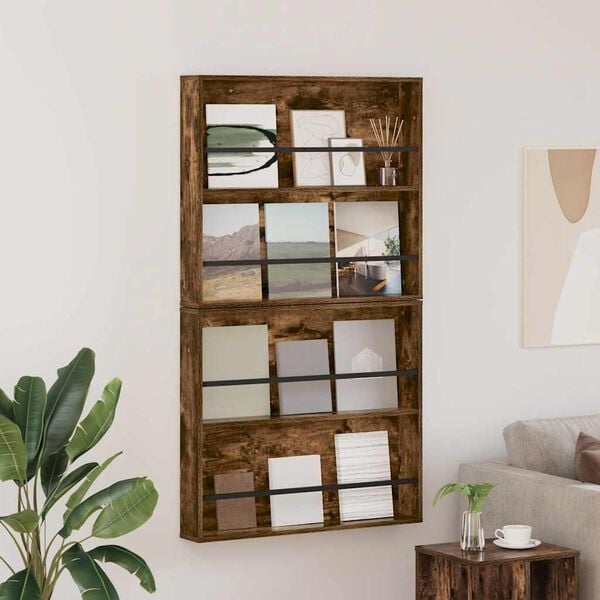 vidaXL &Rho;ά&phi;&iota; &Pi;&epsilon;&rho;&iota;&omicron;&delta;&iota;&kappa;ώ&nu; &mu;&epsilon; &rho;ά&phi;&iota; 2 pcs &Kappa;&alpha;&pi;&nu;&iota;&sigma;&tau;ό &Delta;&rho;ύ&sigmaf; 80 x 12 x 70 &epsilon;&kappa;