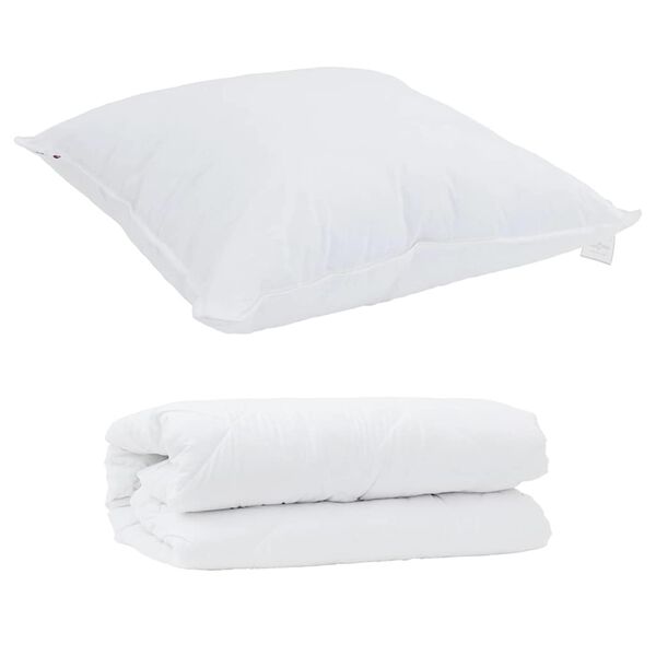 vidaXL Διπλό με Μαξιλάρι 2 pcs Λευκό 155 x 220 cm Μικροΐνες