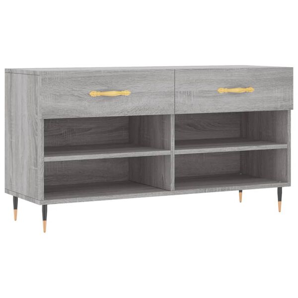 vidaXL Παπουτσοθήκη Γκρι Sonoma 102x35x55 εκ. από Επεξεργασμένο Ξύλο