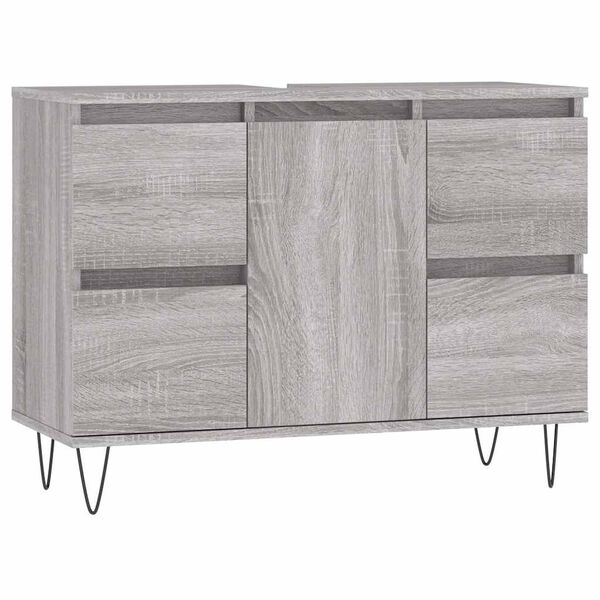 vidaXL Ντουλάπι Μπάνιου Γκρι Sonoma 80 x 33 x 60 εκ. από Επεξεργ. Ξύλο