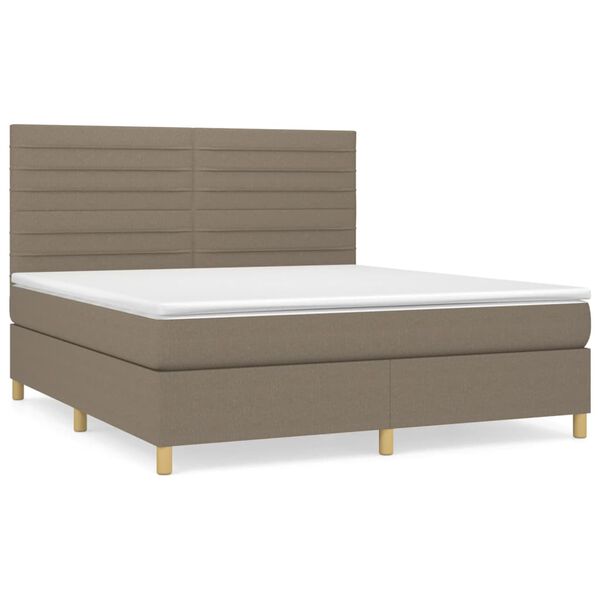 vidaXL &Kappa;&rho;&epsilon;&beta;ά&tau;&iota; Boxspring &mu;&epsilon; &Sigma;&tau;&rho;ώ&mu;&alpha; Taupe 180x200 &epsilon;&kappa;. &Upsilon;&phi;&alpha;&sigma;&mu;ά&tau;&iota;&nu;&omicron;