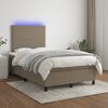 vidaXL &Kappa;&rho;&epsilon;&beta;ά&tau;&iota; Boxspring &mu;&epsilon; &Sigma;&tau;&rho;ώ&mu;&alpha; & LED Taupe 120x190 &epsilon;&kappa;. &Upsilon;&phi;&alpha;&sigma;&mu;ά&tau;&iota;&nu;&omicron;