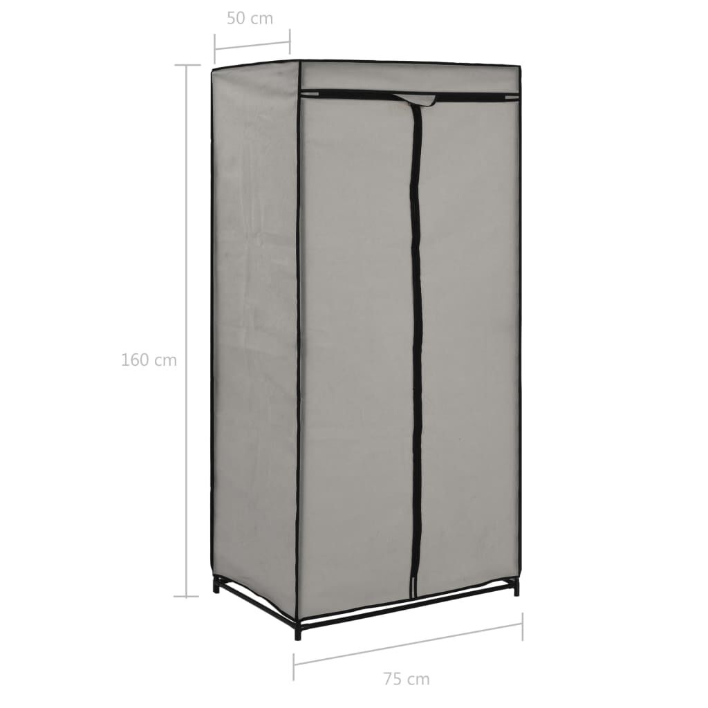 vidaXL Ντουλάπες 2 τεμ. Γκρι 75 x 50 x 160 εκ.