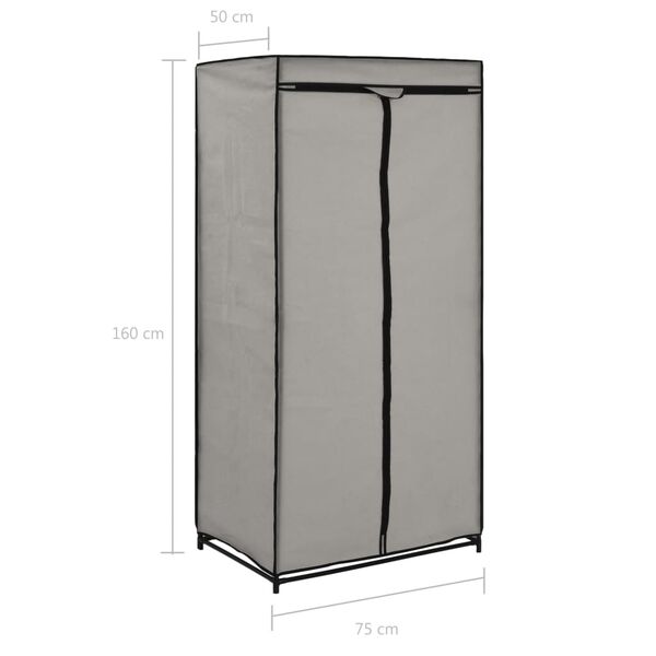 vidaXL Ντουλάπες 2 τεμ. Γκρι 75 x 50 x 160 εκ.