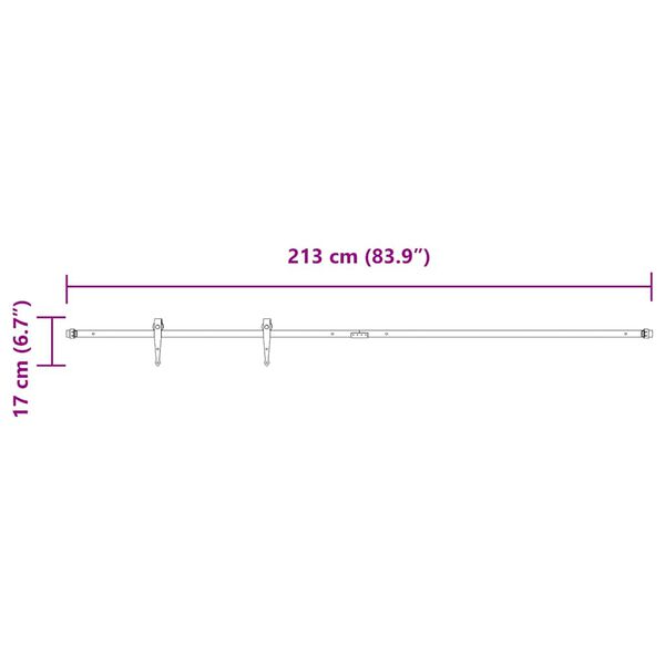 vidaXL Κιτ συρόμενης πόρτας γραφείου 213 cm από ανθρακούχο χάλυβα