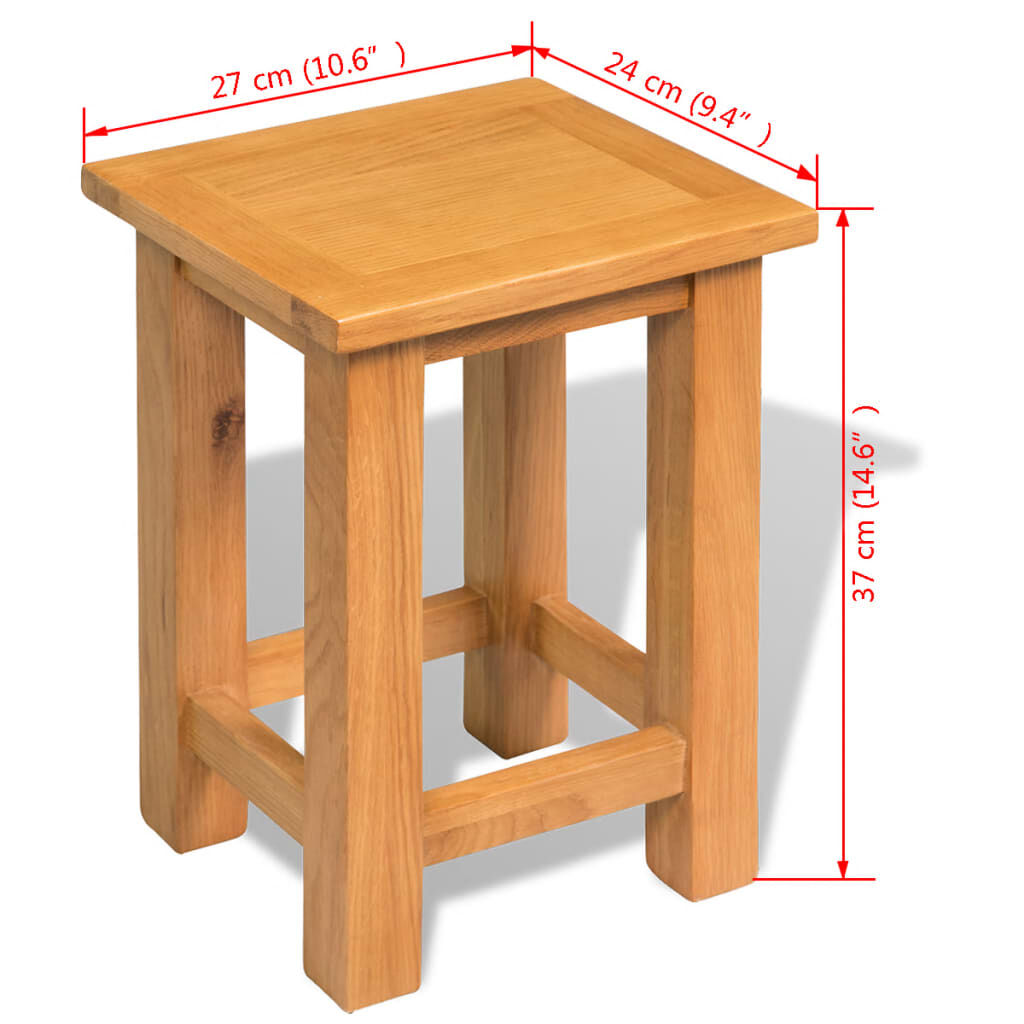 vidaXL Τραπέζι Βοηθητικό 27 x 24 x 37 εκ. από Μασίφ Ξύλο Δρυός