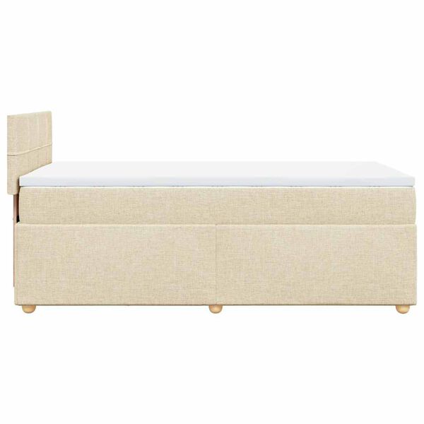 vidaXL Κρεβάτι Boxspring με Στρώμα Κρεμ 80 x 200 εκ. Υφασμάτινο
