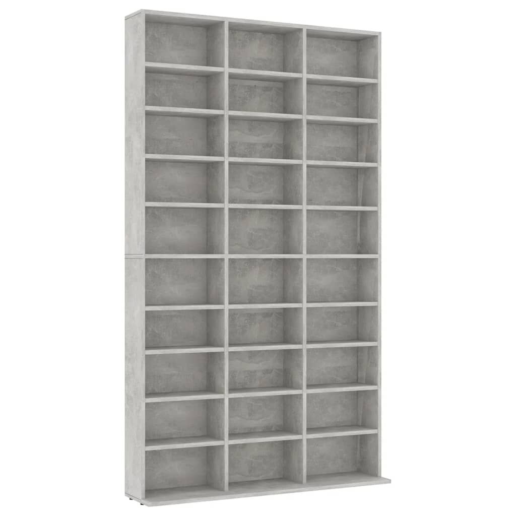 vidaXL Έπιπλο για CD Γκρι Σκυρ. 102x16x177,5εκ. από Επεξεργασμένο Ξύλο