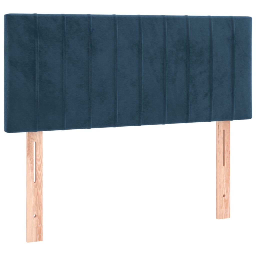 vidaXL Κρεβάτι Boxspring με Στρώμα Σκούρο Μπλε 90x200 εκ. Βελούδινο