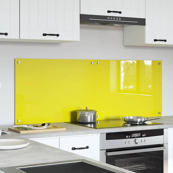 vidaXL Πίσω Πάνελ Κουζίνας 2 pcs Κίτρινο 70 x 50 cm σκληρυμένο γυαλί