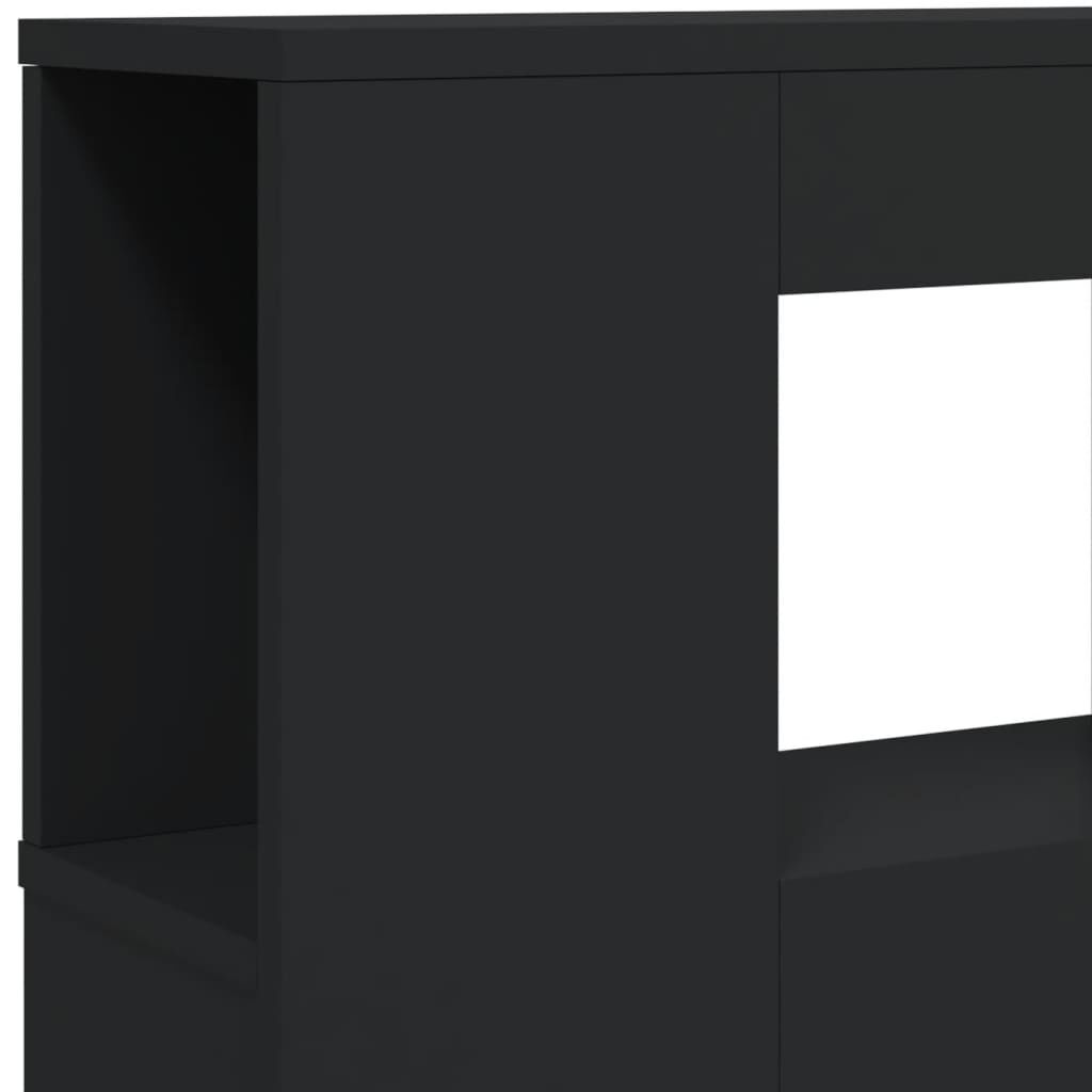 vidaXL Κεφαλάρι Κρεβατιού με LED Μαύρο 200x18,5x103,5 εκ Επεξεργ. Ξύλο