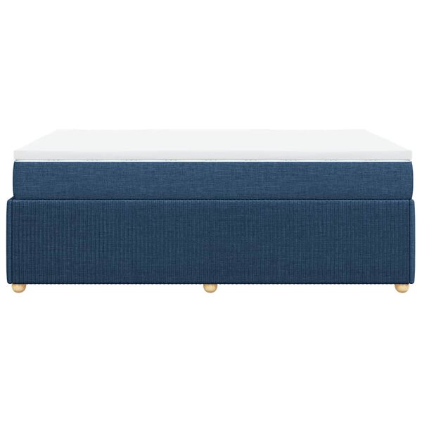 vidaXL Κρεβάτι Boxspring με Στρώμα Μπλε 120x190 εκ. Υφασμάτινο