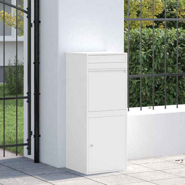 vidaXL Θυρίδα Πακέτων Λευκό 41 x 38 x 103 εκ Ατσάλι
