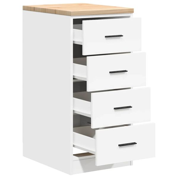 vidaXL ντουλάπι αποθήκευσης γκαράζ Λευκό 40x51x85 εκ μασίφ ξύλο πεύκο