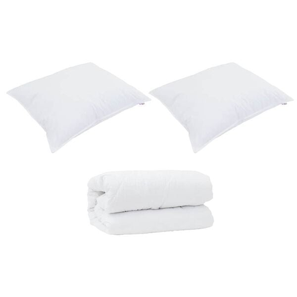 Σετ Κουβέρτας με μαξιλάρι 3 pcs Λευκό 260 x 220 εκ. Μικροΐνες