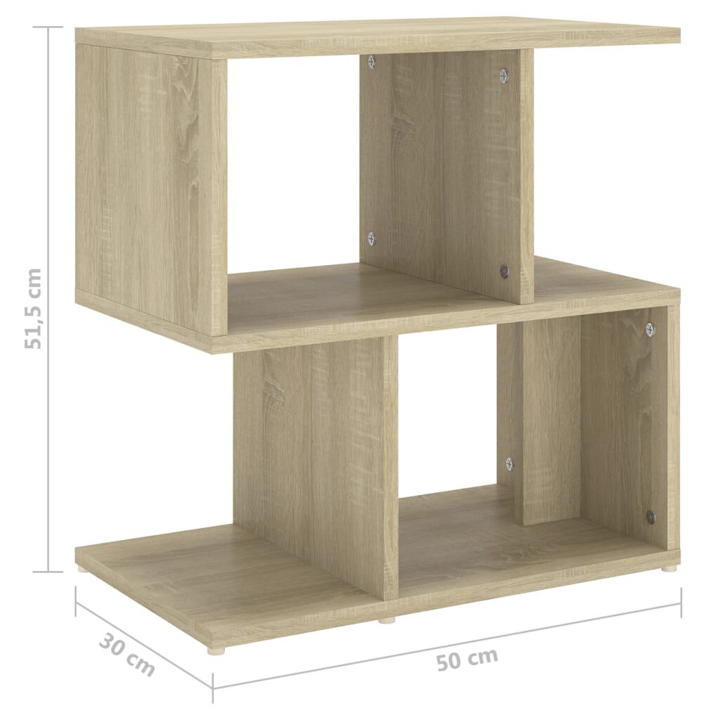 vidaXL Κομοδίνα 2 τεμ. Sonoma Δρυς 50 x 30 x 51,5 εκ. από Επεξ. Ξύλο