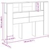 vidaXL Κρεβάτι με Κεφαλάρι Μαύρη δρυς 140 x 19 x 104.5 εκ.
