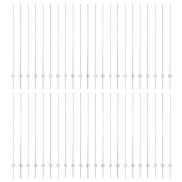 vidaXL Πό posts φράχτη 88 pcs Ασημί 200 cm Ατσάλι