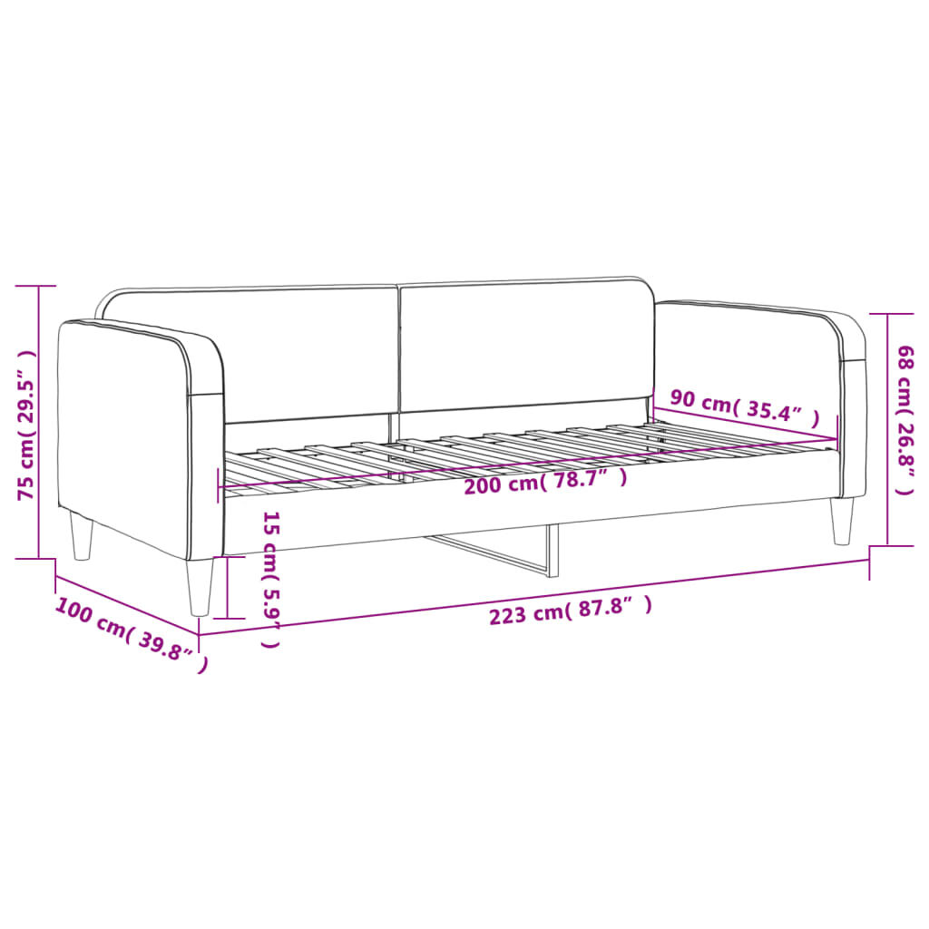 vidaXL Καναπές Κρεβάτι Taupe 90 x 200 εκ. Υφασμάτινος