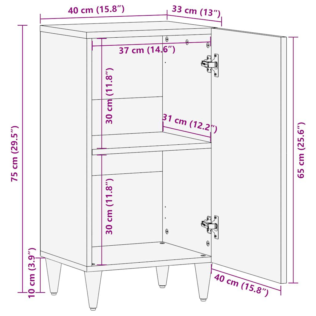 vidaXL Sideboard 40x33x75 cm μασίφ ξύλο Mango
