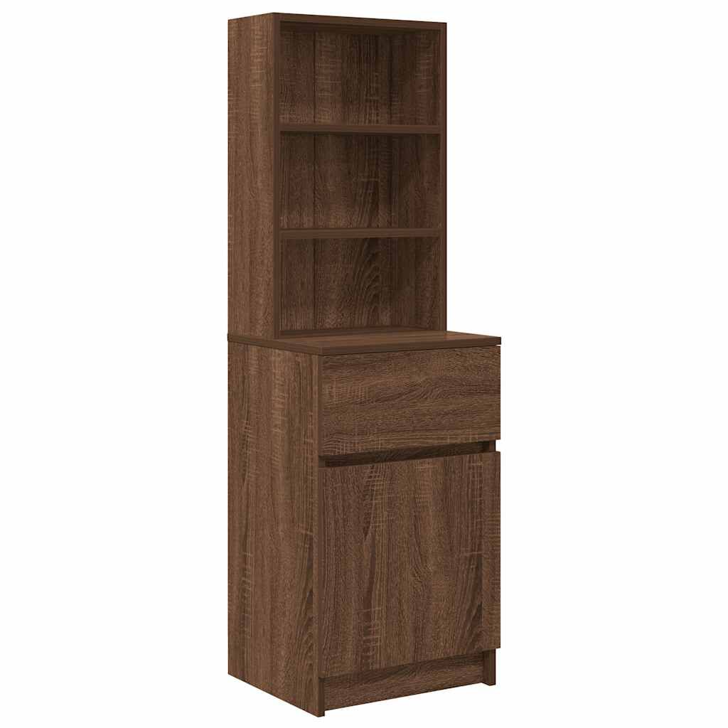vidaXL Κομοδίνο Καφέ Δρυς 39x35x125 εκ. από Επεξεργασμένο Ξύλο
