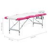 vidaXL Κρεβάτι Μασάζ Πτυσσόμενο 4 Θέσεων Λευκό / Ροζ από Αλουμίνιο