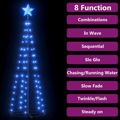 vidaXL Χριστουγεννιάτικο Δέντρο από Φωτάκια 84 LED Μπλε 50 x 150 εκ.