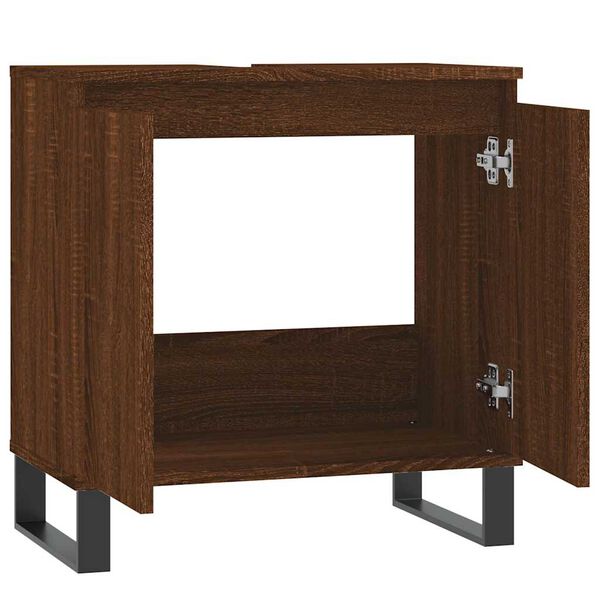 vidaXL Ντουλάπι Μπάνιου Καφέ Δρυς 58 x 33 x 60 εκ. από Επεξεργ. Ξύλο