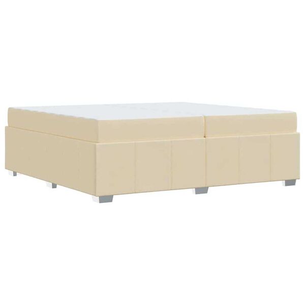 vidaXL Σκελετός Κρεβατιού με στρώμα Κρεμ 200 x 200 cm ύφασμα