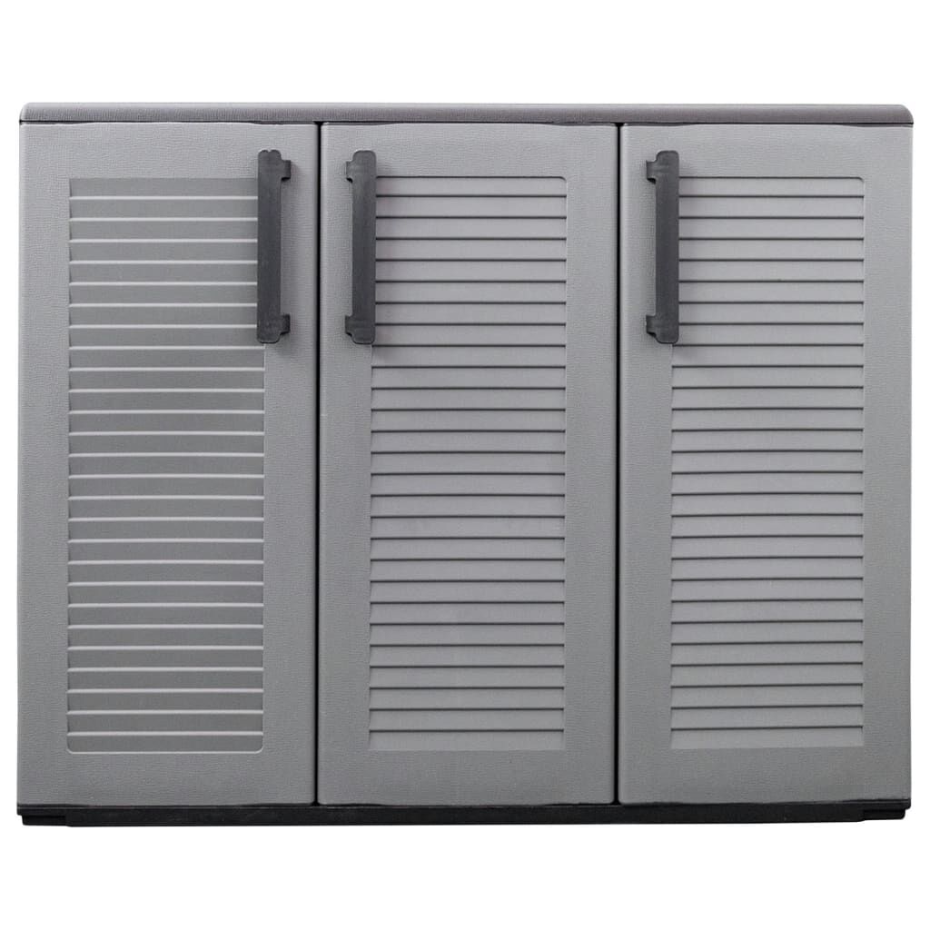 vidaXL Ντουλάπι Αποθήκ. Κήπου Γκρι/Μαύρο 102x37x84 εκ. Πολυπροπυλένιο