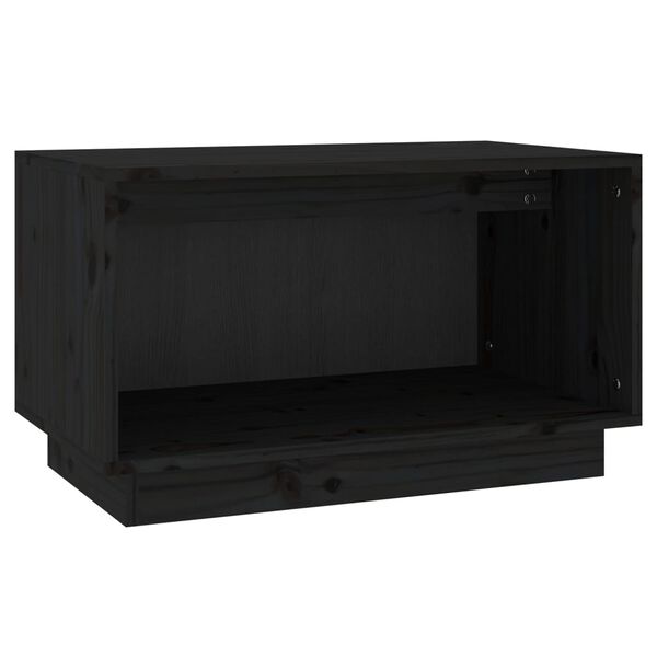 vidaXL Έπιπλο Τηλεόρασης Μαύρο 60 x 35 x 35 εκ. από Μασίφ Ξύλο Πεύκου