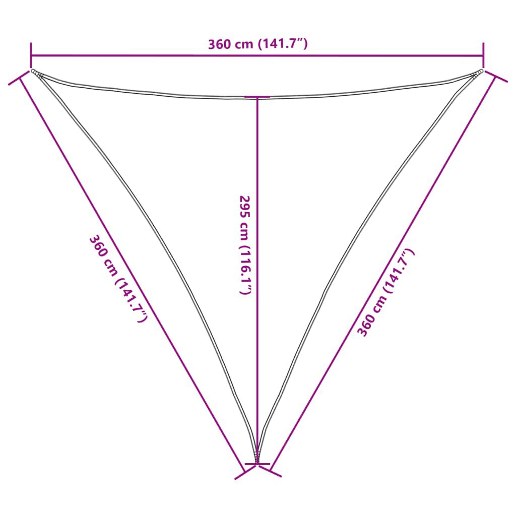 vidaXL Πανί Σκίασης Τρίγωνο Ανθρακί 3,6 x 3,6 x 3,6 μ. Ύφασμα Oxford