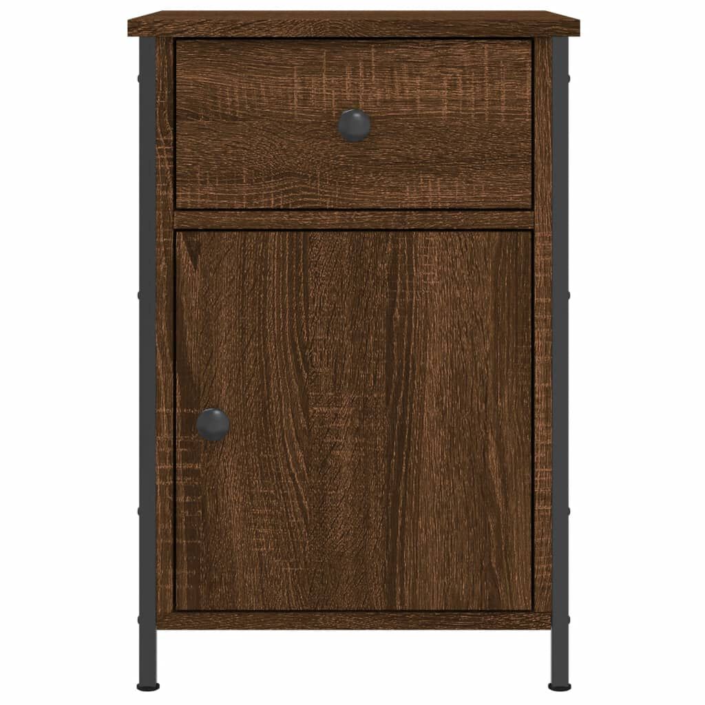 vidaXL Κομοδίνα 2 τεμ. Καφέ Δρυ 40x42x60 εκ. από Επεξεργ. Ξύλο