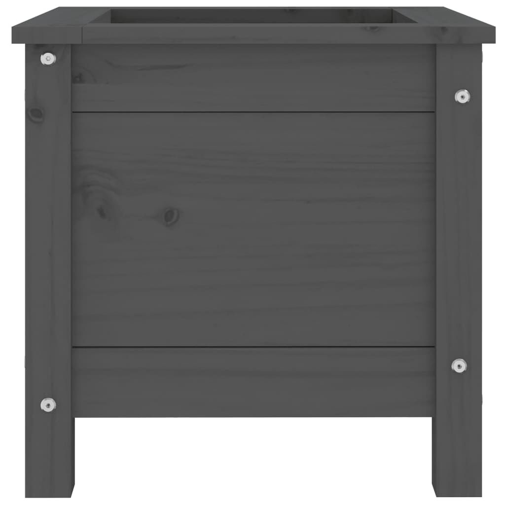 vidaXL Ζαρντινιέρα Γκρι 40 x 40 x 39 εκ. από Μασίφ Ξύλο Πεύκου