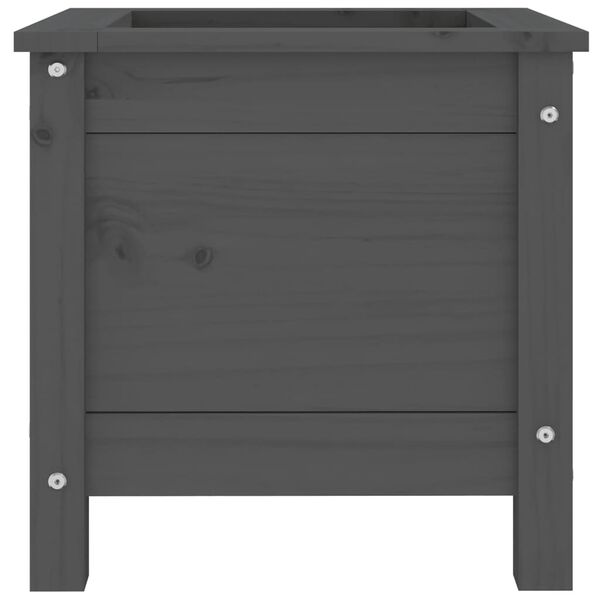 vidaXL Ζαρντινιέρα Γκρι 40 x 40 x 39 εκ. από Μασίφ Ξύλο Πεύκου