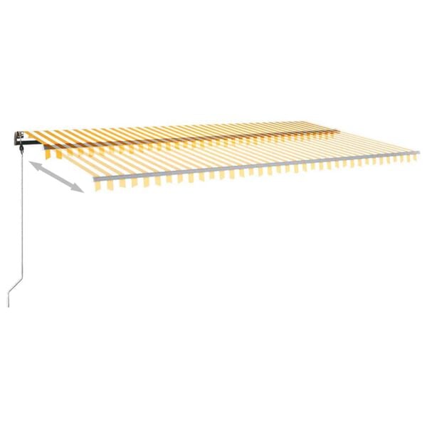 vidaXL Τέντα Συρόμενη Χειροκίνητη με LED Κίτρινο / Λευκό 600 x 300 εκ.