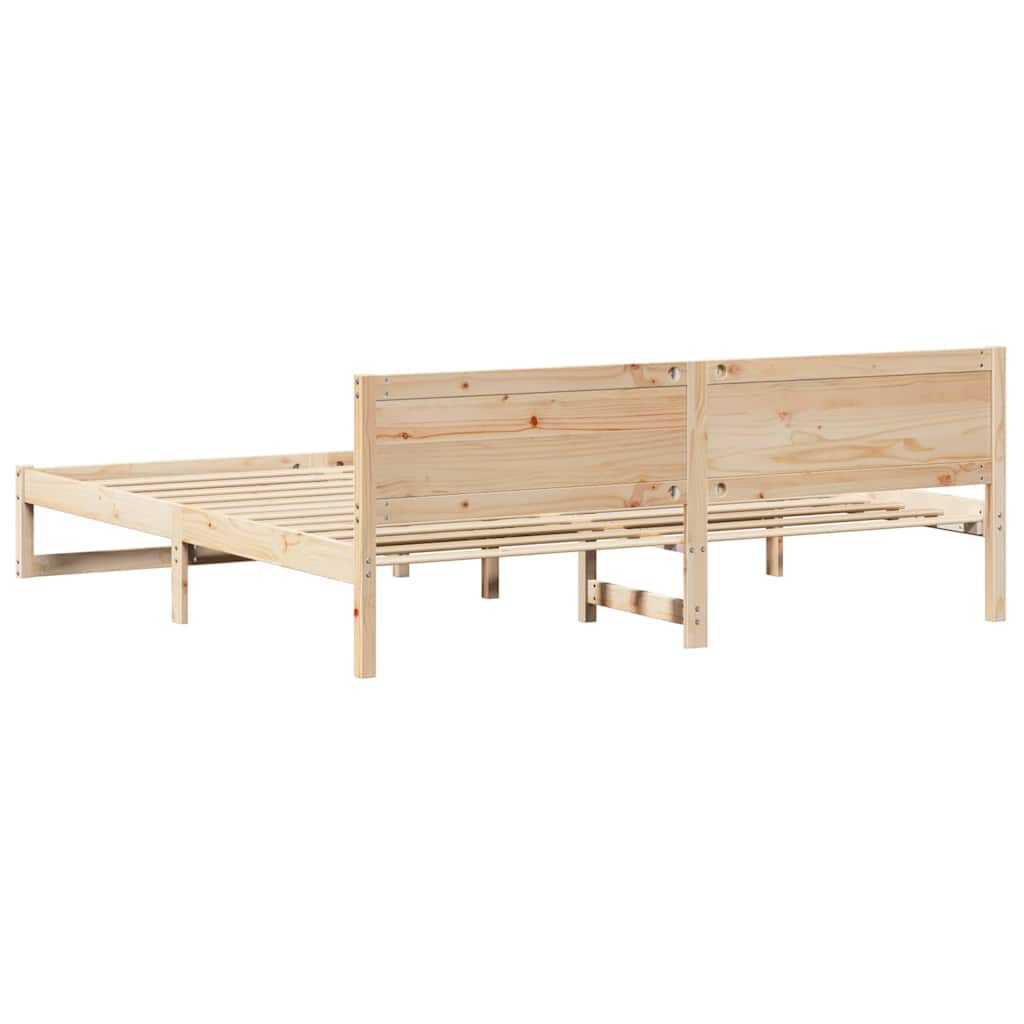 vidaXL Σκελετός Κρεβατιού Καφέ 180 x 200 cm Μασίφ ξύλο πεύκου