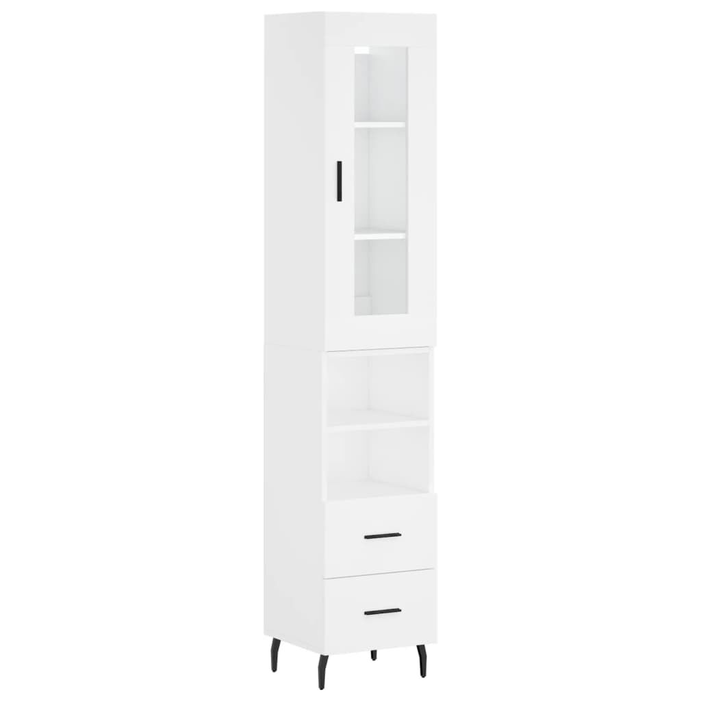 vidaXL Ντουλάπι Λευκό 34,5 x 34 x 180 εκ. από Επεξεργασμένο Ξύλο