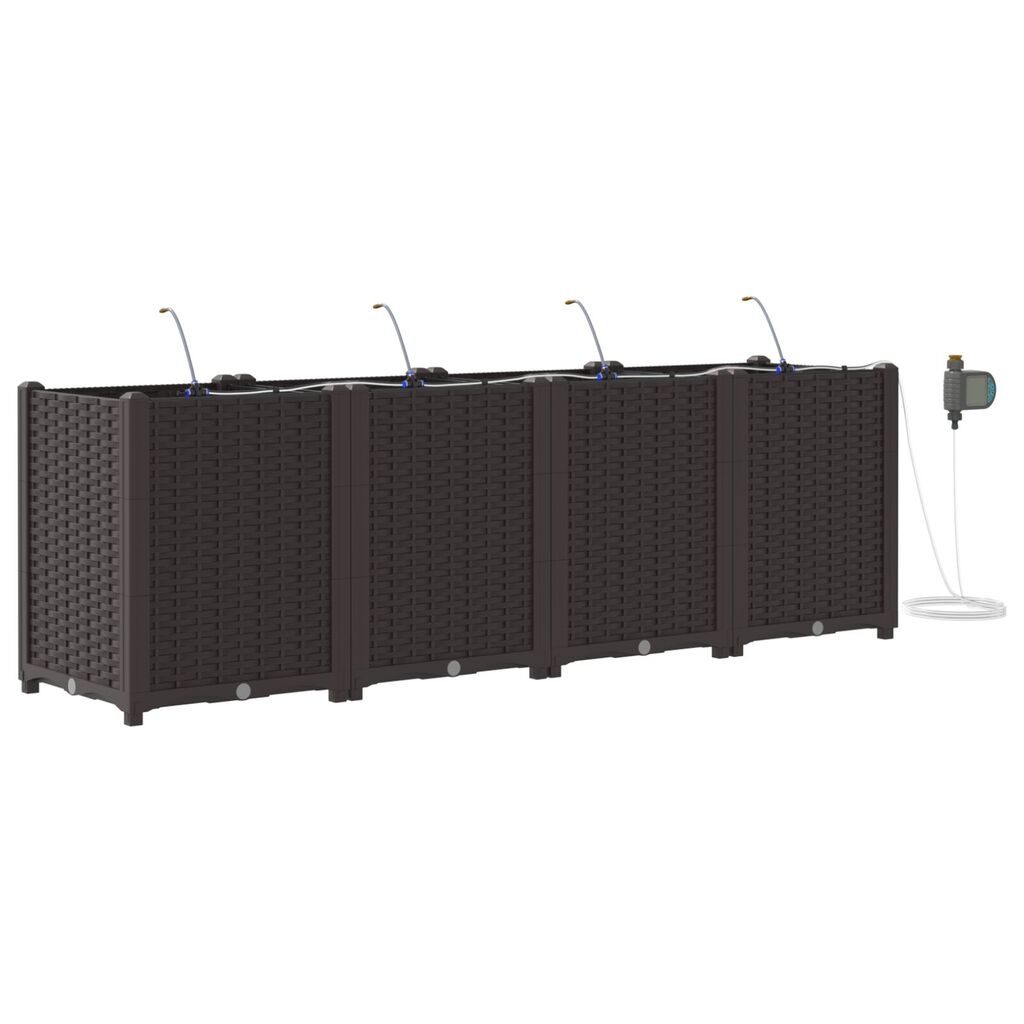 vidaXL Γλάστρες Κήπου 1 τεμ Καφέ 160 x 40 x 52 cm Πλαστικό