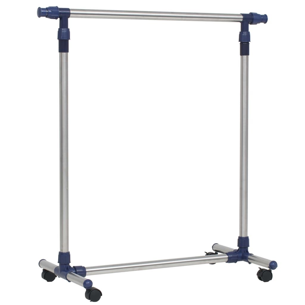 vidaXL Κρεμάστρα Δαπέδου Ρυθμιζόμενη Ασημί 165x44x150 εκ. Ανοξ. Ατσάλι