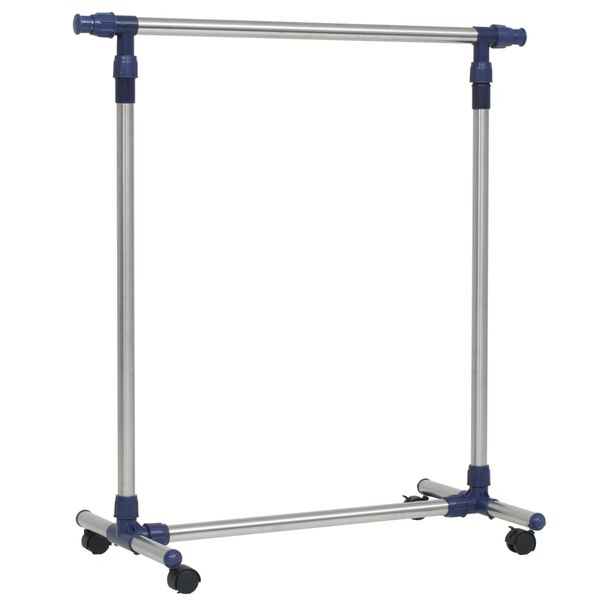 vidaXL Κρεμάστρα Δαπέδου Ρυθμιζόμενη Ασημί 165x44x150 εκ. Ανοξ. Ατσάλι