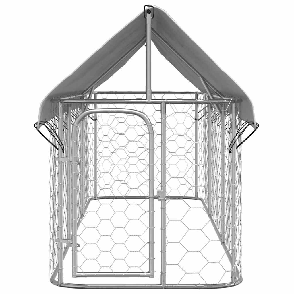 vidaXL Κλουβί Σκύλου Εξωτερικού Χώρου 400 x 100 x 150 εκ. με Στέγαστρο
